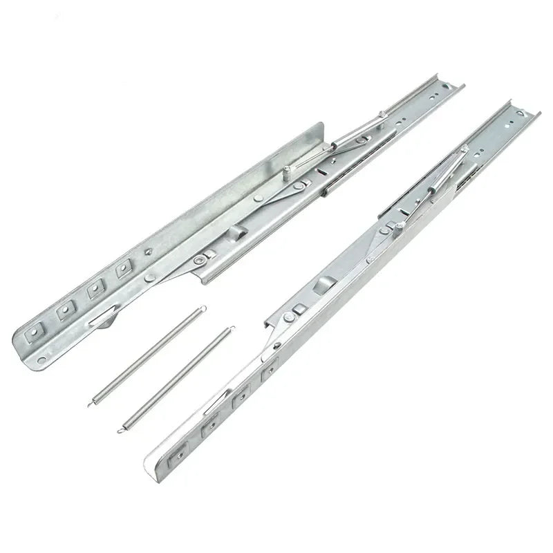1 Set Telescopic Dining Table Lift Slides Rails Interchange Between Square And Round Tables Push-pull Hidden Table Hardware