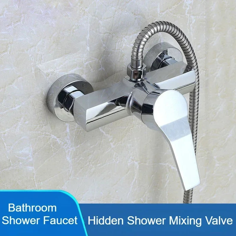 Bathroom Hidden Shower Faucet Household Wall Mounted Shower Faucet Water Heater Cold and Hot Mixed Valve Shower Accessories