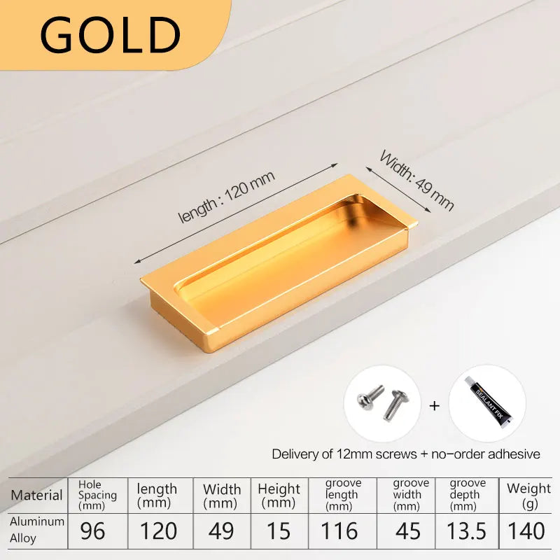 Modern Luxury Furniture  Recessed Cabinet Handles & Flush Drawer Pulls  Aluminum Alloy Slot Design