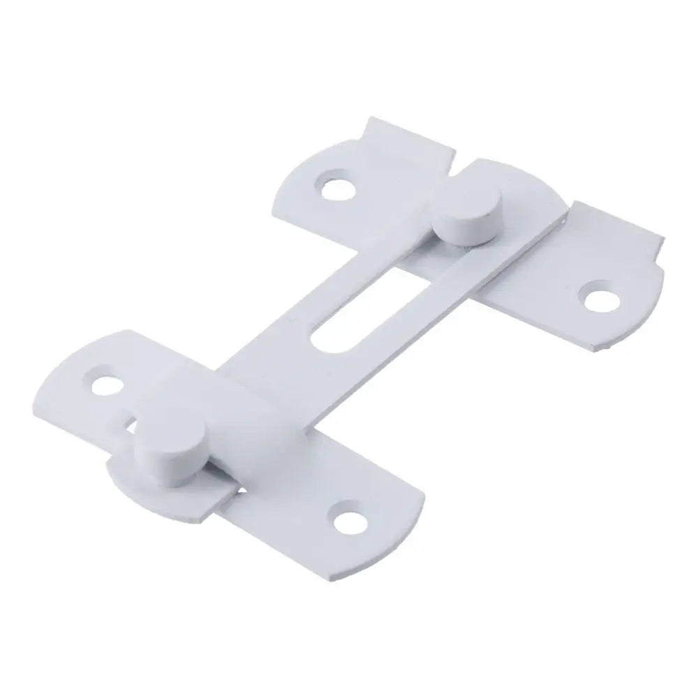 Door Latch, Durable Large Easy to Use Universal 4 Inch White Locking Latch Stainless Steel Hasp Bending Lock for Barn Door