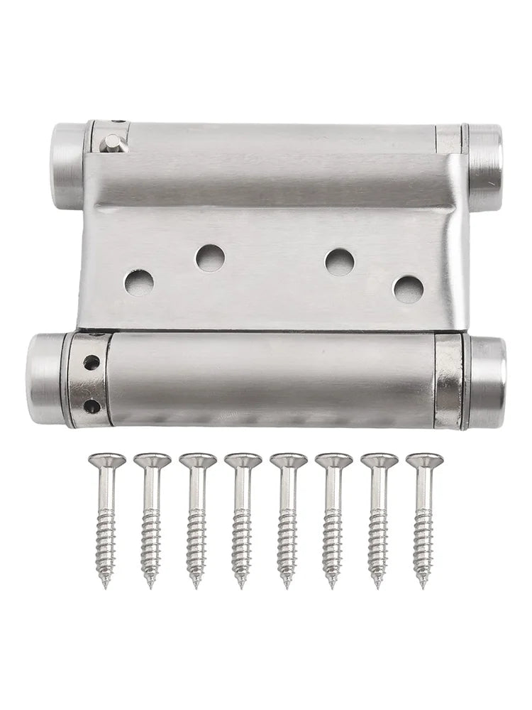Double Spring Hinge Two-Way Free Door Hinge Stainless Steel  Automatic Door Closing Garage Door Hinges Fence Dedicated Hardware