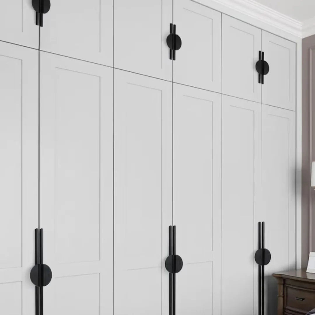 Modern Simple Black Round Counter Cabinet Door Pulls Drawer Knobs Furniture Handles Kitchen Cupboard Door Handles Hardware
