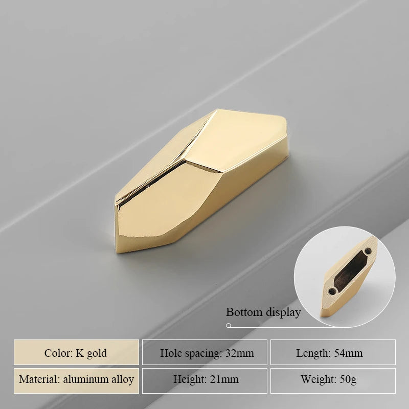 Modern Simple Geometric Design Golden Cabinet Handles Gray Drawer Knobs Kitchen Cupboard Door Handles Furniture Handles Hardware