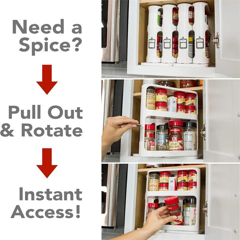 Multi-layer Storage Rotating Rack, Storage Rack Cabinet, Food Storage Rack, Pull-out Rotating Spice Rack, Spice Rack