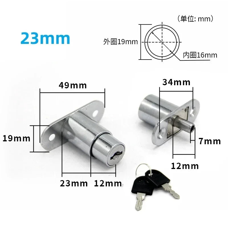 23/32mm Sliding Door Window Locks with Keys Tongue Door Bolt Latch Cabinet Wardrobe Sliding Door with Key Furniture Hardware