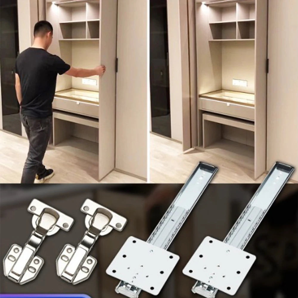 Furniture Interior Extension Cabinet Drawer Slides Soft Closing Heavy Duty Pocket Door Sliding System Easy installation