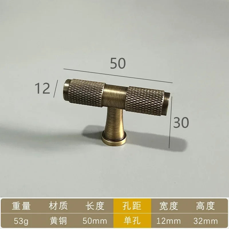 Modern Knurl Solid Brass Cabinet Knobs and Handles Golden Luxury Handles for Furniture Drawer Wardrobes Shoe Cabinets Pulls