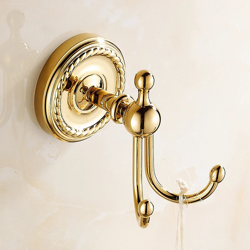 Robe Hooks Antique Brass Coat Hook Clothes Towel Hangers Storage Door Hook Wall Bathroom Accessories Black Bath Rack   Z-9001K