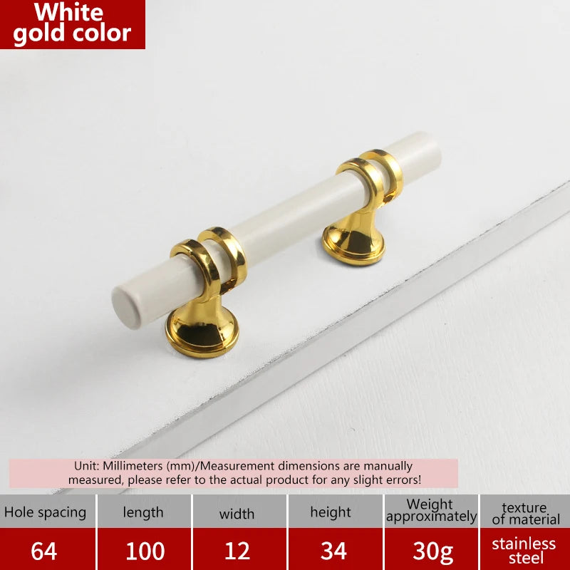 Modern Black Gold Cabinet Handles - Solid Drawer Knobs For Kitchen Furniture With Zinc Alloy Material