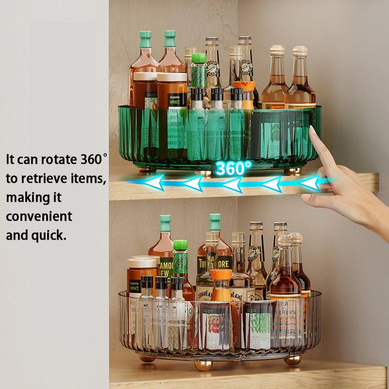 Rotating Spice Rack For Home Kitchens Multi-Functional Storage Tray For Seasoning Bottles And Jars, And Cosmetics