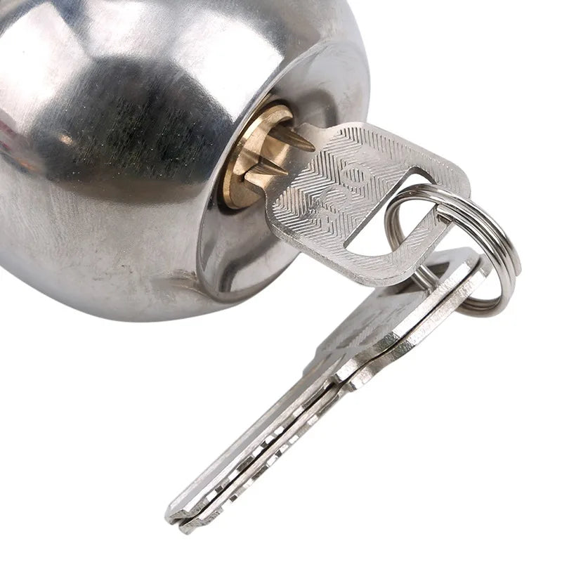 1 Piece Aluminum Alloy Globular Door Knobs Rotation Lock Knobset Handle Metal Door Knob With Key For Bedrooms Living Rooms