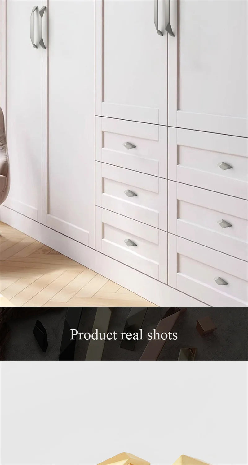 Modern Simple Geometric Design Golden Cabinet Handles Gray Drawer Knobs Kitchen Cupboard Door Handles Furniture Handles Hardware
