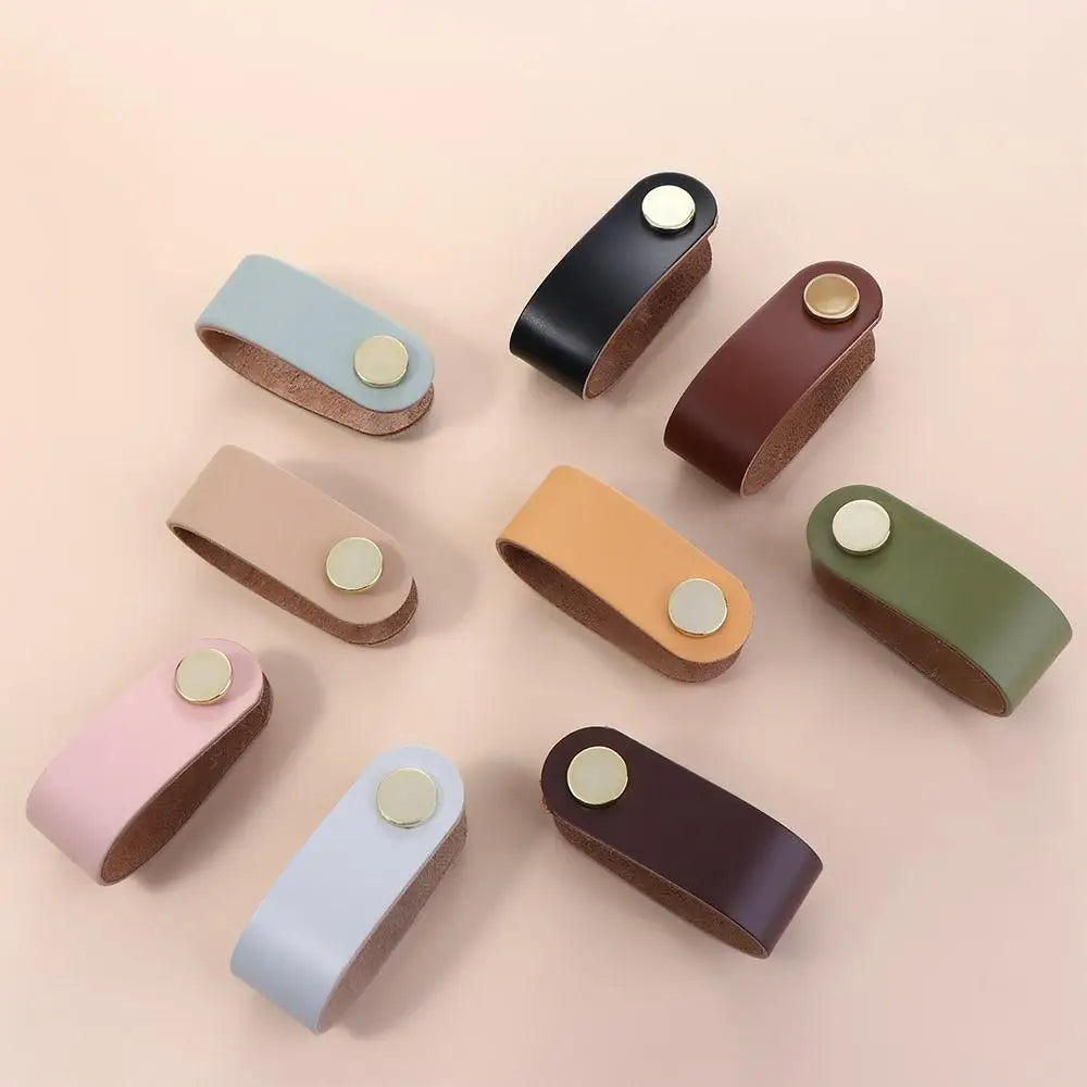 Furniture Modern Style Soft Kitchen Wardrobe Cabinet Environmentally Door Pulls Drawer Handle Leather Handle Furniture Knobs
