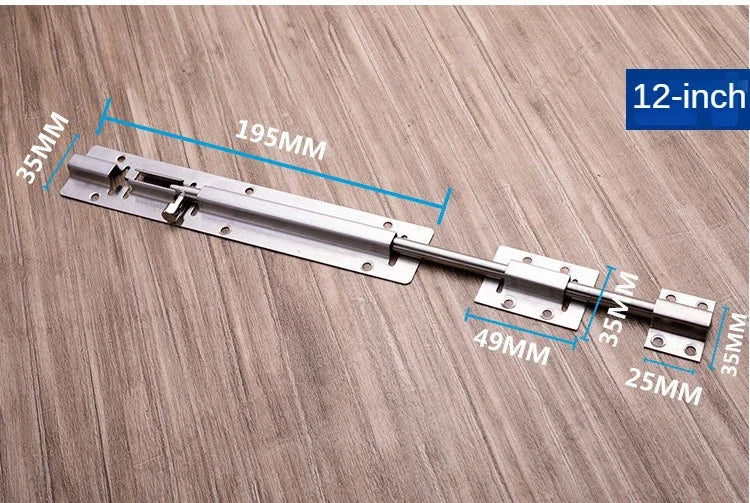 Door Security Slide Latch Lock Stainless Steel Bolt With Solid Heavy Duty Brushed Finish Door Latch Sliding Lock