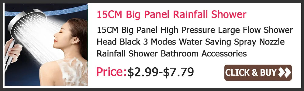 Bathroom Booster Shower Head with Filter, 3 Modes Adjustable Spray, Large Flow High Pressure Handheld Shower Head, Silver Shower
