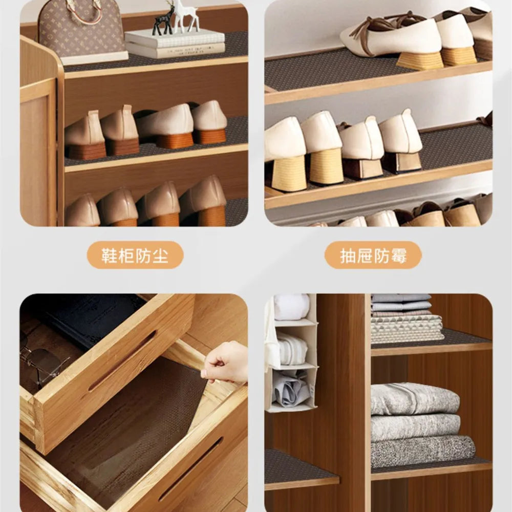 Washable Non-Slip Drawer Liners Reusable Dustproof Kitchen Cabinet Mats Refrigerator Shelf Paper Placemats for Home Organization