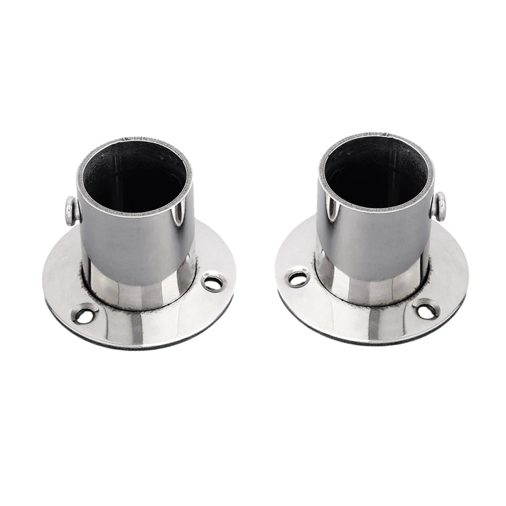 2pc 19-32mm Stainless Steel Wardrobe Support Closet Rod Flange Bracket Clothes Rod For Seat Hanger Pipe Holder