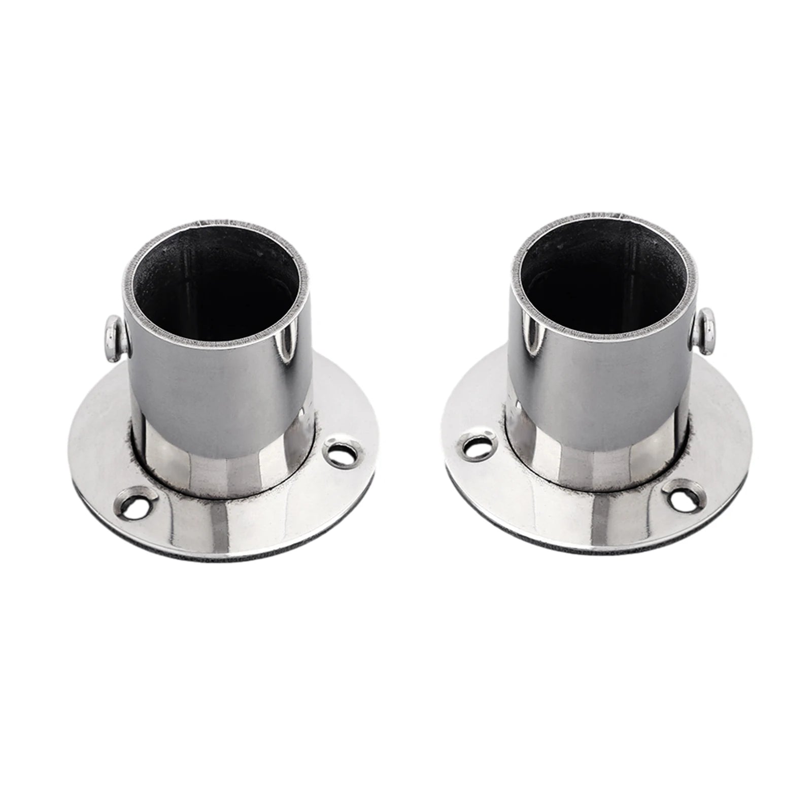 2pc 19-32mm Stainless Steel Wardrobe Support Closet Rod Flange Bracket Clothes Rod For Seat Hanger Pipe Holder
