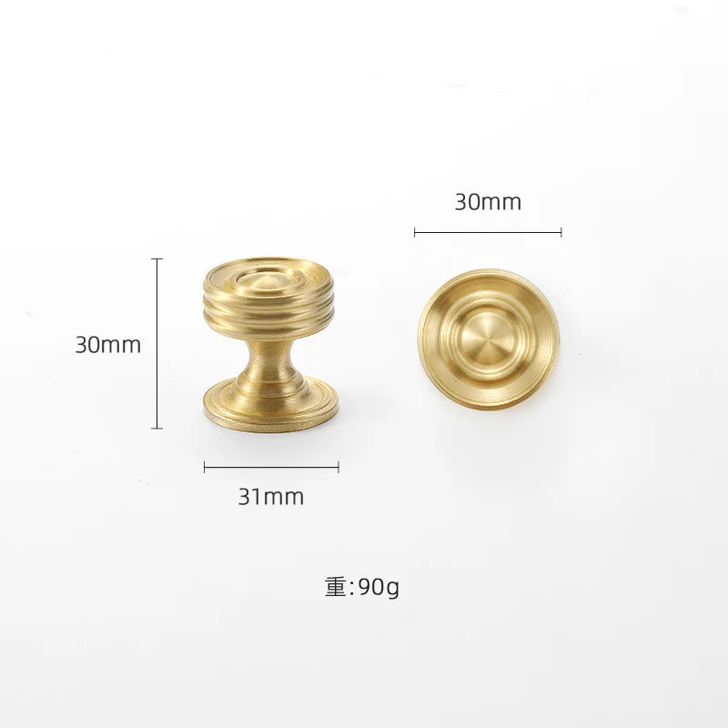 High-end Antique Bronze Door Handles and Knobs Solid Brass Antique Drawer Pulls Kitchen Cupboard Handle Gold Cabinet Handles
