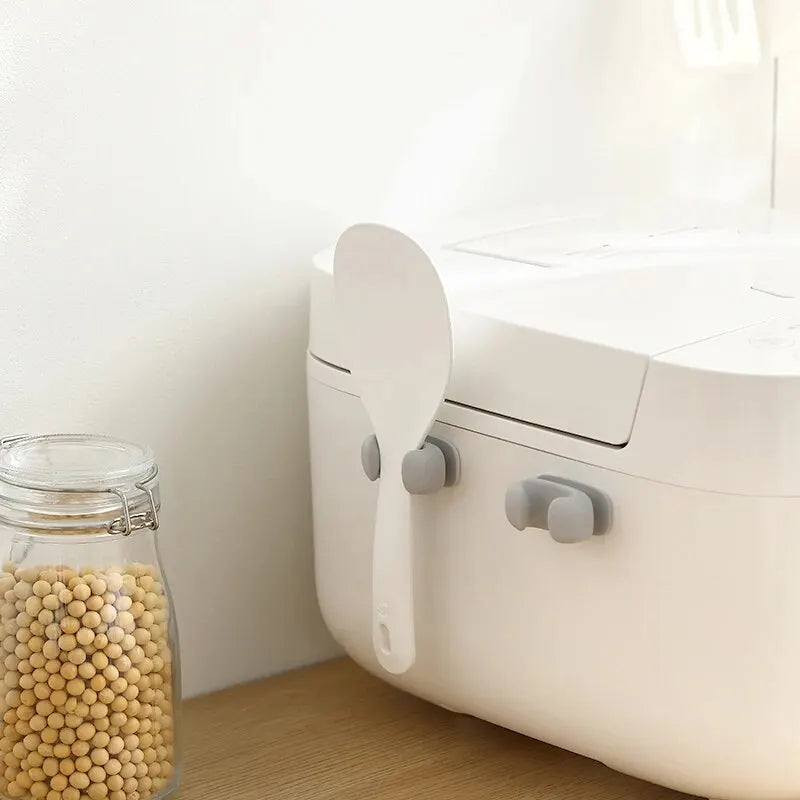 Rice Spoon Holder Silicone Storage Rack, Kitchen Wall-Mounted Cooker Spoon Shelf, Placement Rack