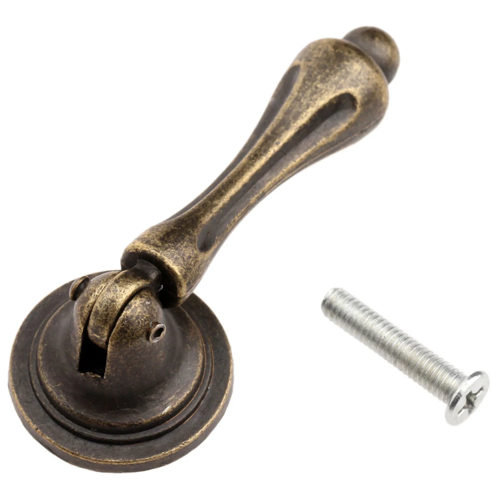 1set Iron Handle Pull Knob Antique Bronze Brass 62x24mm Door Cabinet Metal Knobs Dresser Cupboard Wardrobe Furniture Hardware