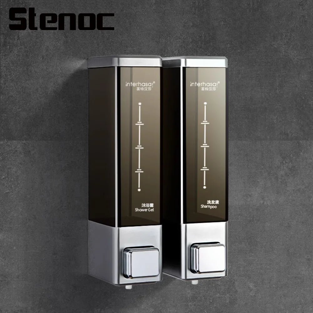 Bathroom Chrome Single/Double Soap Dispenser Wall Shower Bath Shampoo Gel Dispenser Bathroom Accessories Liquid Soap Container