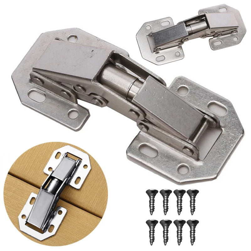 170 Degree Furniture Cabinet Door Hydraulic Hinge with Screws Soft and Slow Close Thick Door Panels Door Wardrobe Hinge Hardware