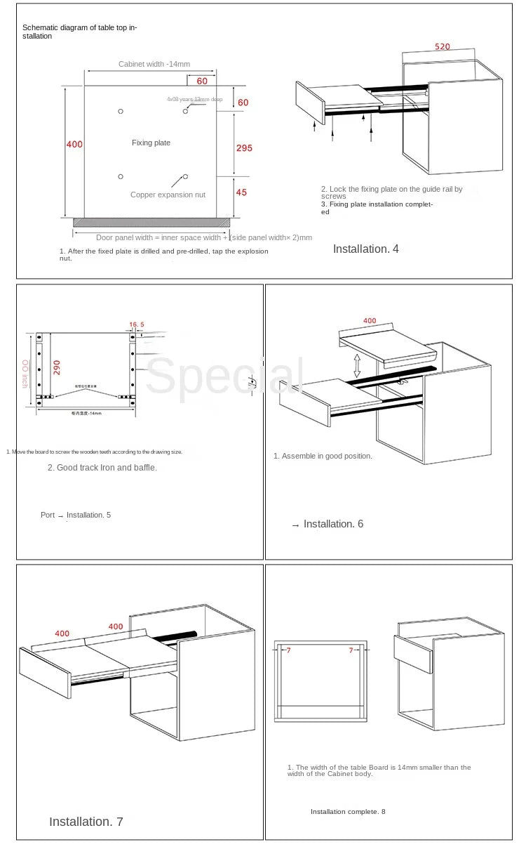 Telescopic Folding Guide Rail  Multifunctional Flat Push  Multi Section Pull-Out Cabinet  Dining Table  Drawer Slide Rail