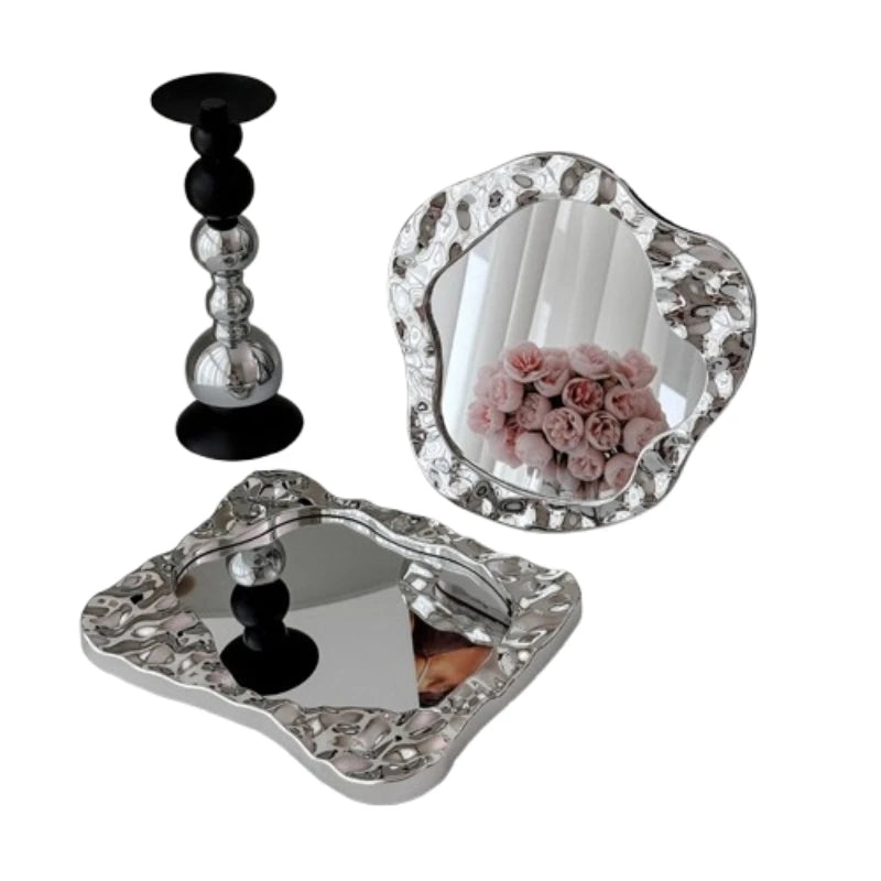 Bathroom Handled Mirror Vanity Women Design Portable Mirror Small Dorm Espejo Maquillaje Luz Home Decoration Accessories
