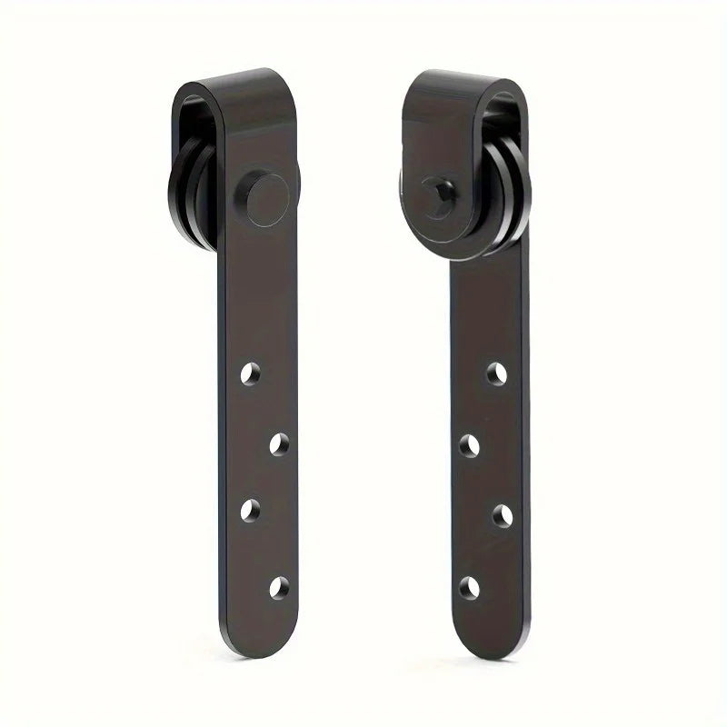 Sliding Barn Door Hardware Kit, Satin Metal Track System with Mounting Brackets and Rollers for Doors, No Long Track Included