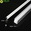 Sliding door slide rail aluminum alloy No slotting required thicken Dual track system Cam guide rail Pass through door slot