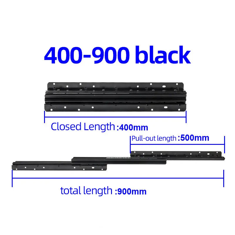 1Pcs Bottom Mount Heavy Duty Drawer Slides 260 LB Load Capacity Full Extension Ball Bearing Cabinet Hidden Stair Rail 400-900mm