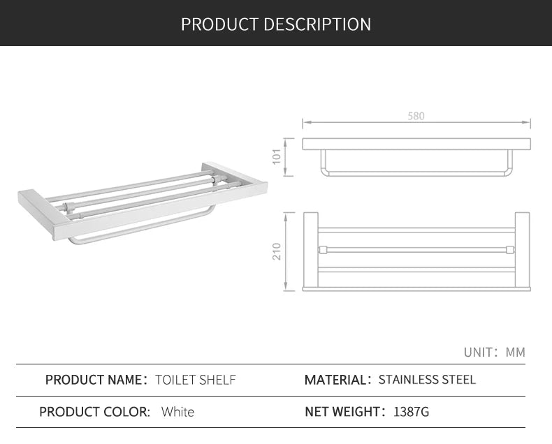 White Bathroom Accessories Towel Rack Shelf Toilet Brush Roll Paper Holder Toothbrush Holder Soap Dish Coat Holder Bath Hardware