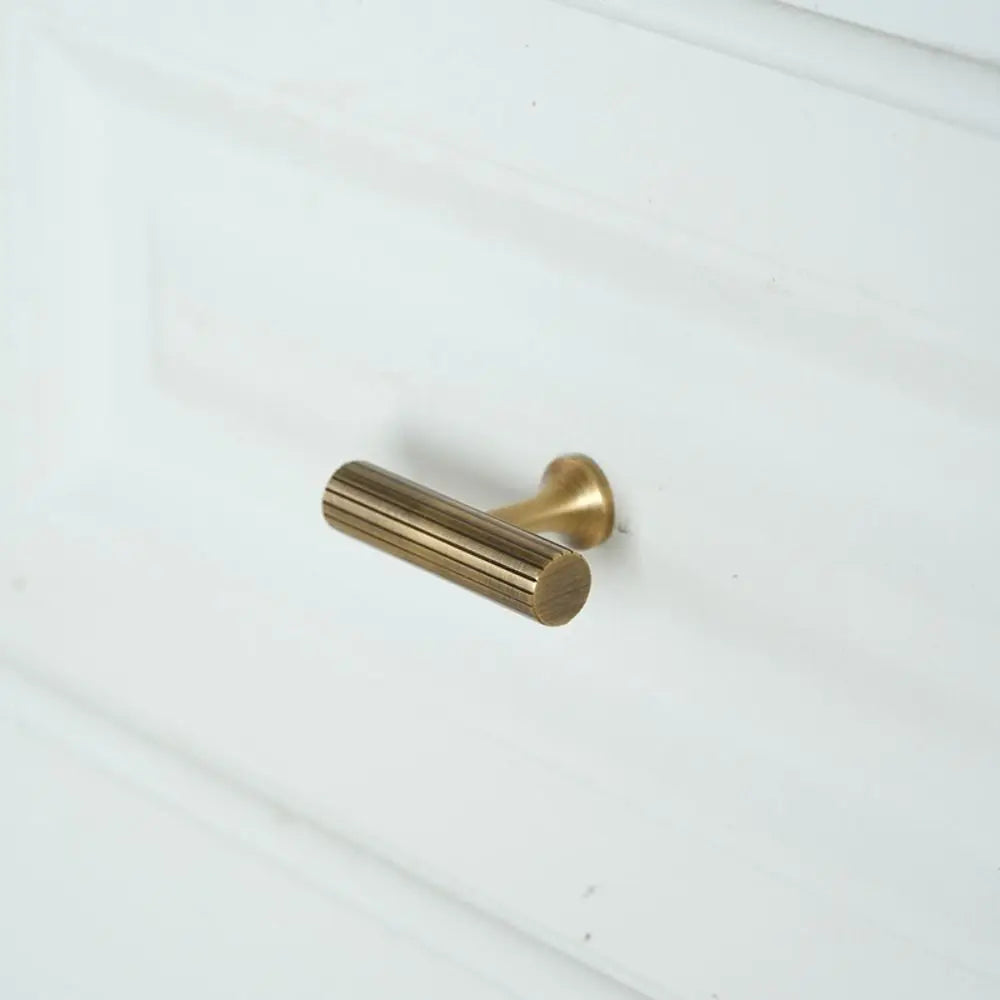 Bronze Bronze Cabinet Handles Wardrobe Pulls Antique Solid Brass Knurled Handle T-bar Door Knobs Furniture Door Pull