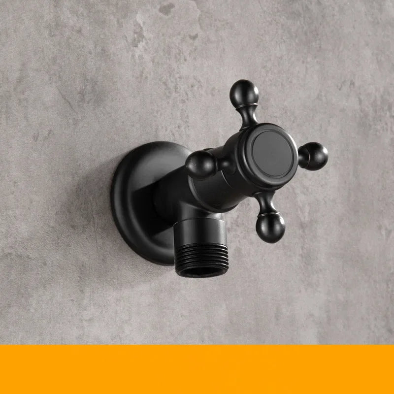Bathroom Corner Washing Machine Faucet Black Bronze Single Cold Tap Outdoor Garden Wall Mounted Bibcock Tap Mop Pool Taps