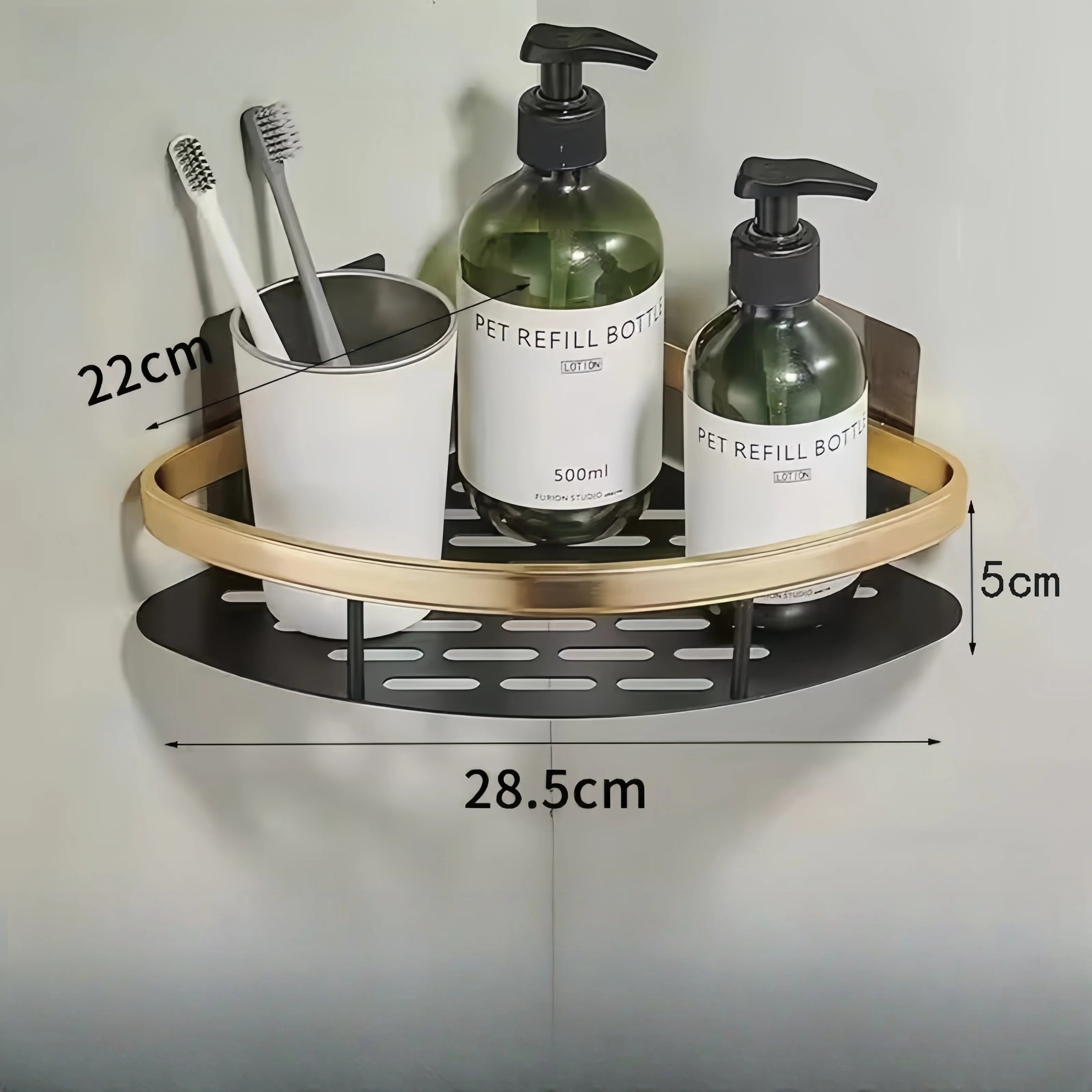 Bathroom Shelves Corner Shower Shelf Aluminum Wall Mount Shampoo Storage Rack Holders No Drill Kitchen Bathroom Accessories