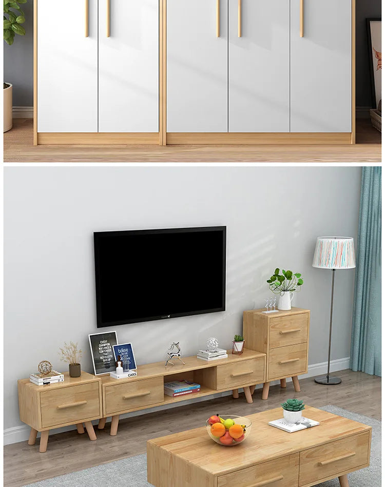 Cabinet Doors Cabinets Drawers Solid Wood Handles Minimalist Beech Wood Walnut Wood Wardrobe Wooden Furniture Handles