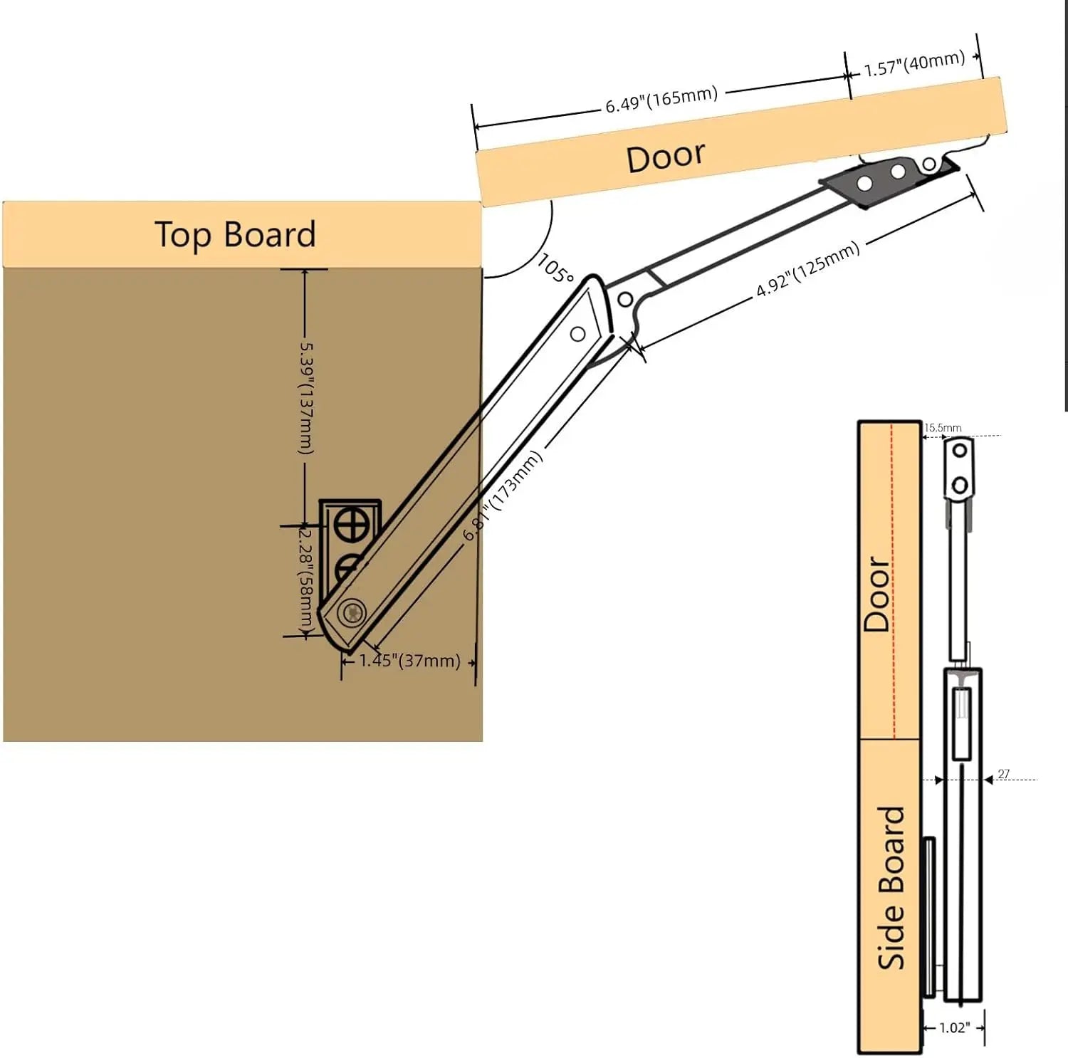 New Heavy Duty Hydraulic Cabinet Hinge Randomly Stop Soft Closing Kitchen Hinges Adjustable Door Support Lift Up Door Hardware