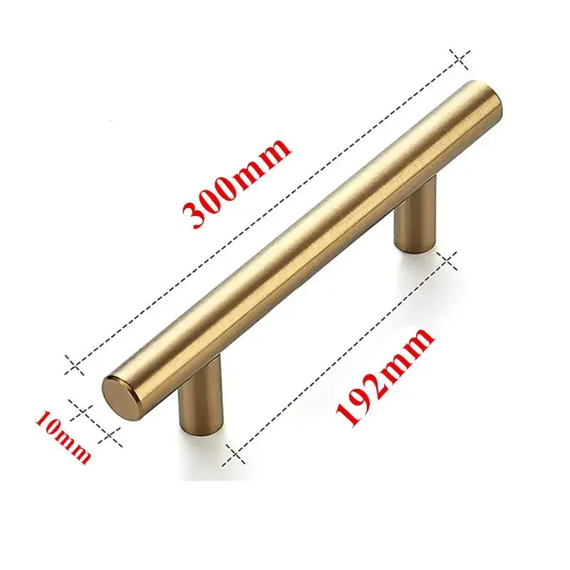 T Modern Minimalist Handles Brushed Brass Gold Cabinet Door Handles Zinc Alloy Bath Drawer Handles Kitchen Furniture Hardware