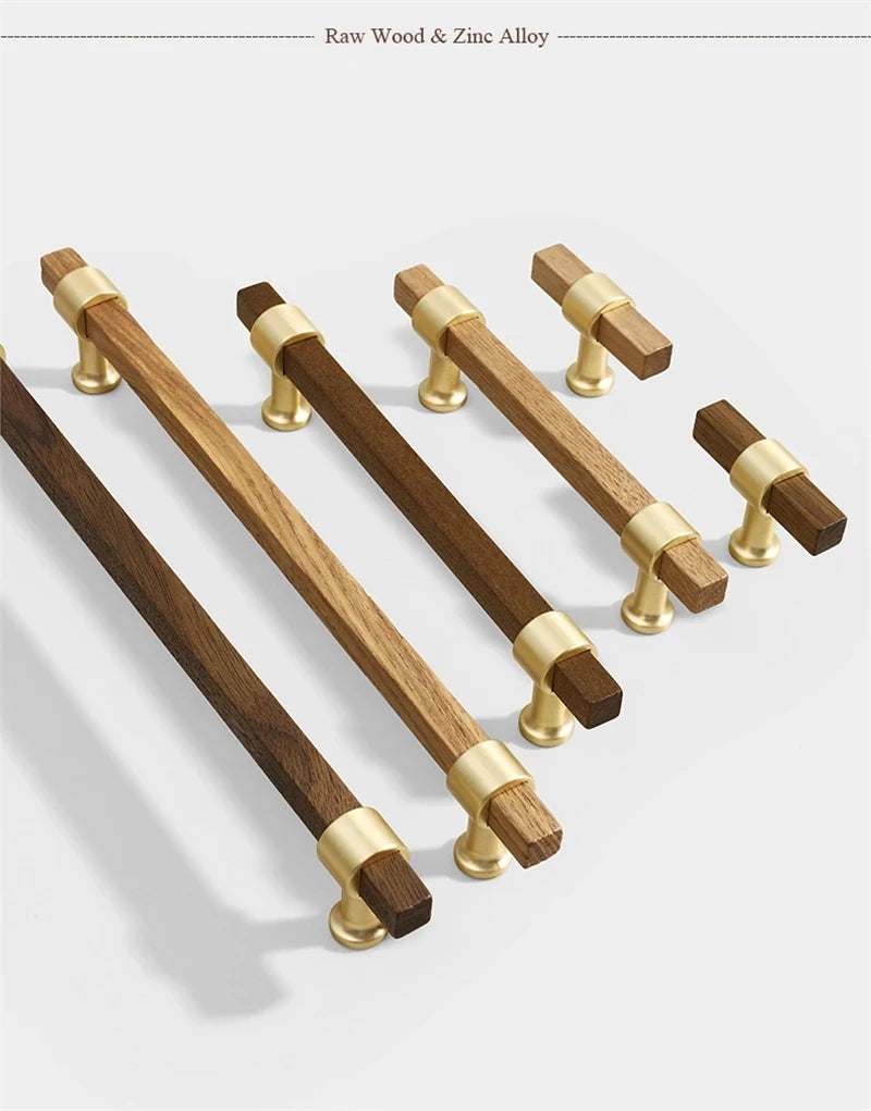 Wooden Cabinet Handles for Furniture Drawer Knobs Kitchen Cupboard Handles Wardrobe Door Knob and Handle Furniture Hardware