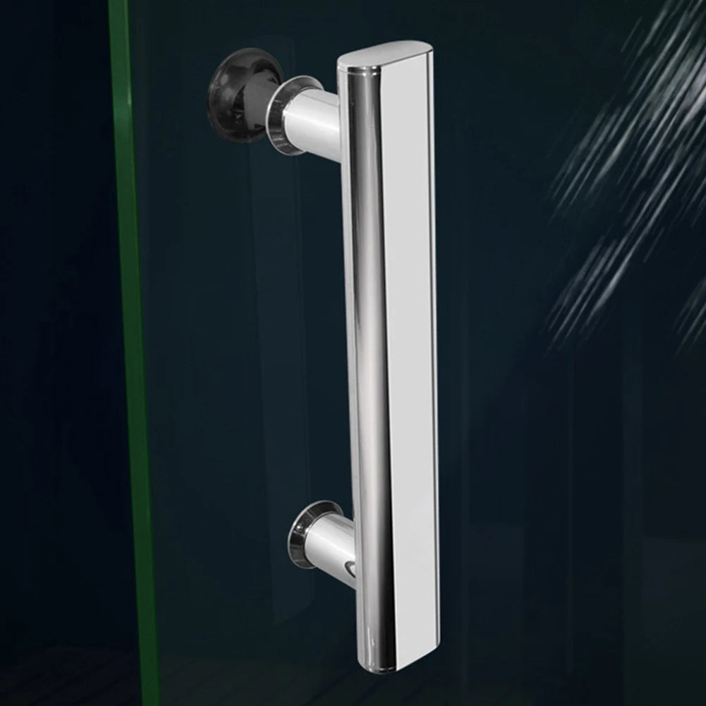 Shower Door Handle Knobs For Glass Sliding Door Bathroom Handrail Grab Bar Stainless Steel Chrome 225mm Replacement Pull Handle