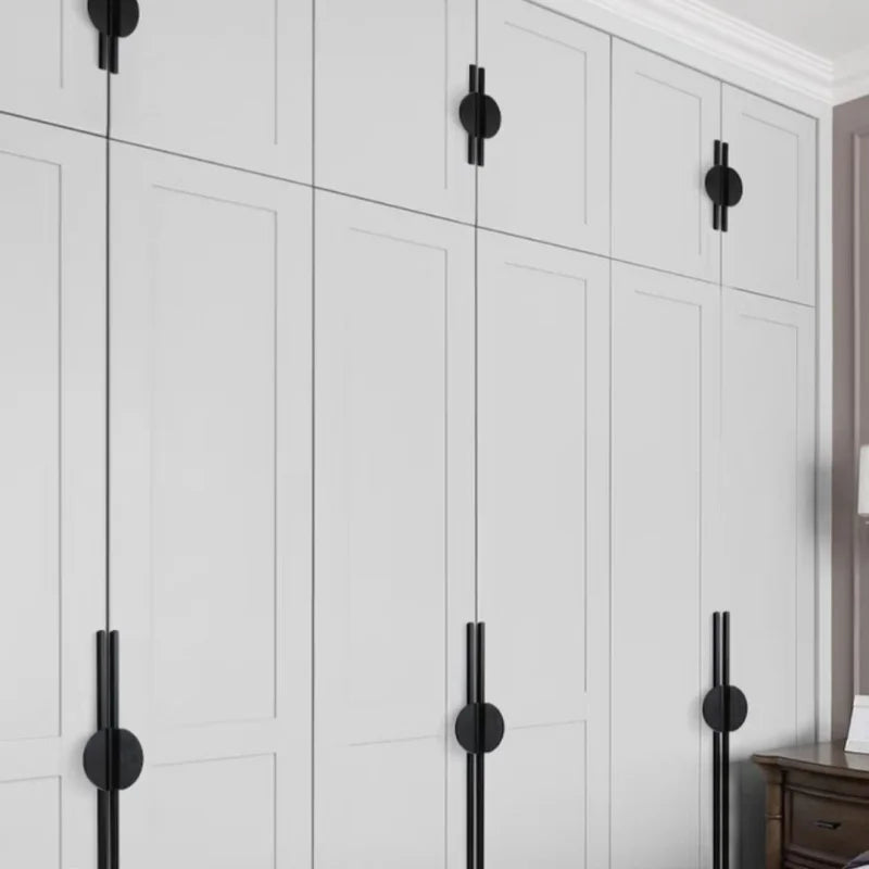 Modern Simple Black Round Counter Cabinet Door Pulls Drawer Knobs Furniture Handles Kitchen Cupboard Door Handles Hardware