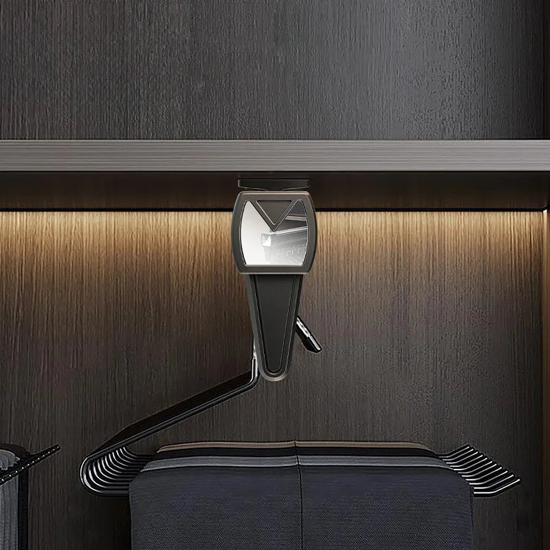 Closet shallow closet Slide rail retractable hangers Cabinet hanging rod vertical pull-out top mounted trouser rack free of hole