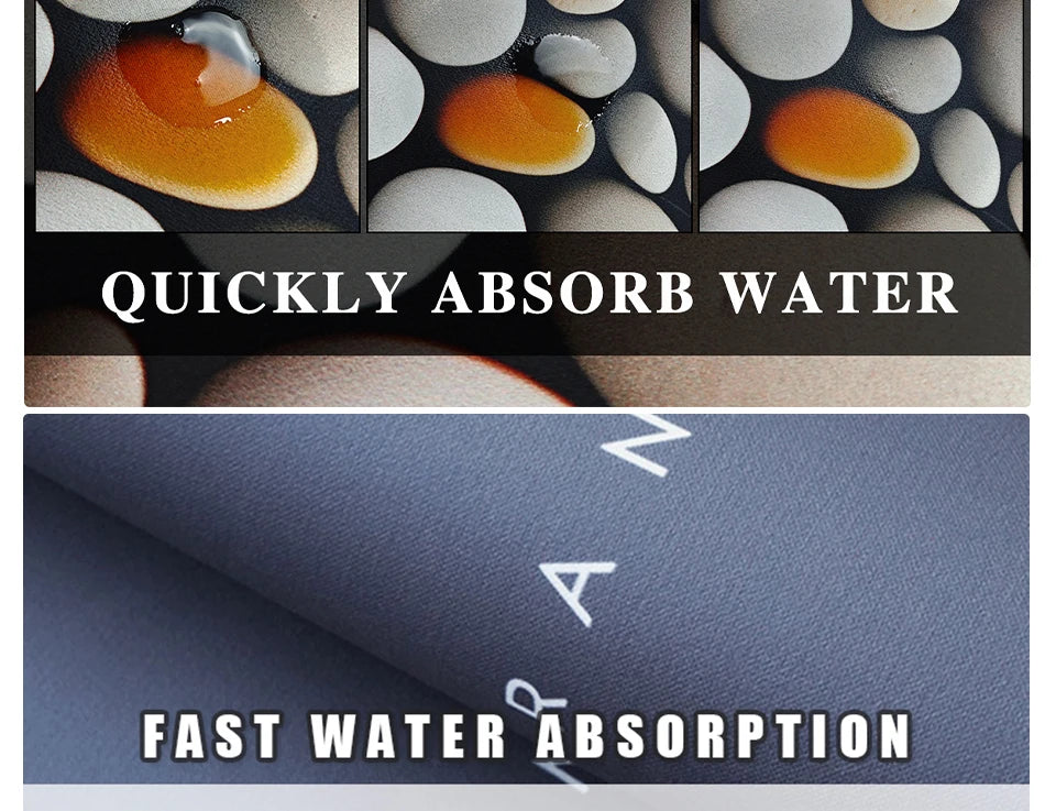 Bathroom Floor Mat Water-absorbing Non-slip Wash-free Carpet Curved Minimalist Beige Bathroom Rug Door Home Decoration Foot Mat