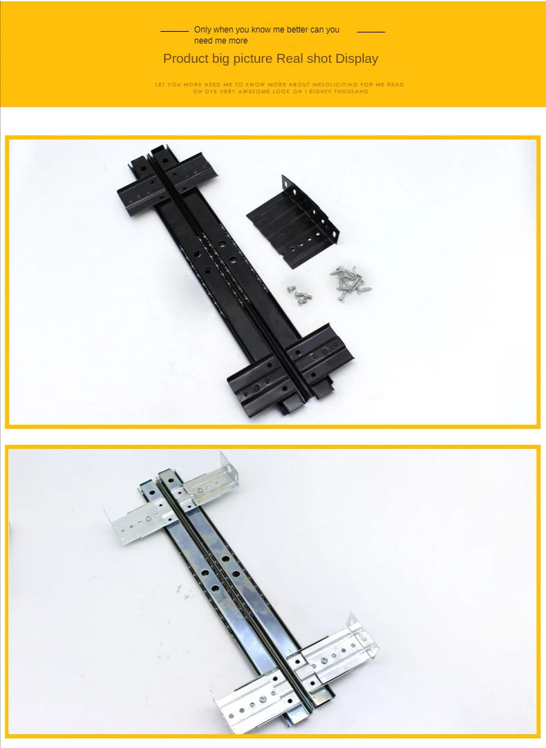 2pcs Computer Desk Drawer Slides Rail Track Hoisting Keyboard Tray Slide Rail Pull Steel Ball Furniture Hardware Accessories