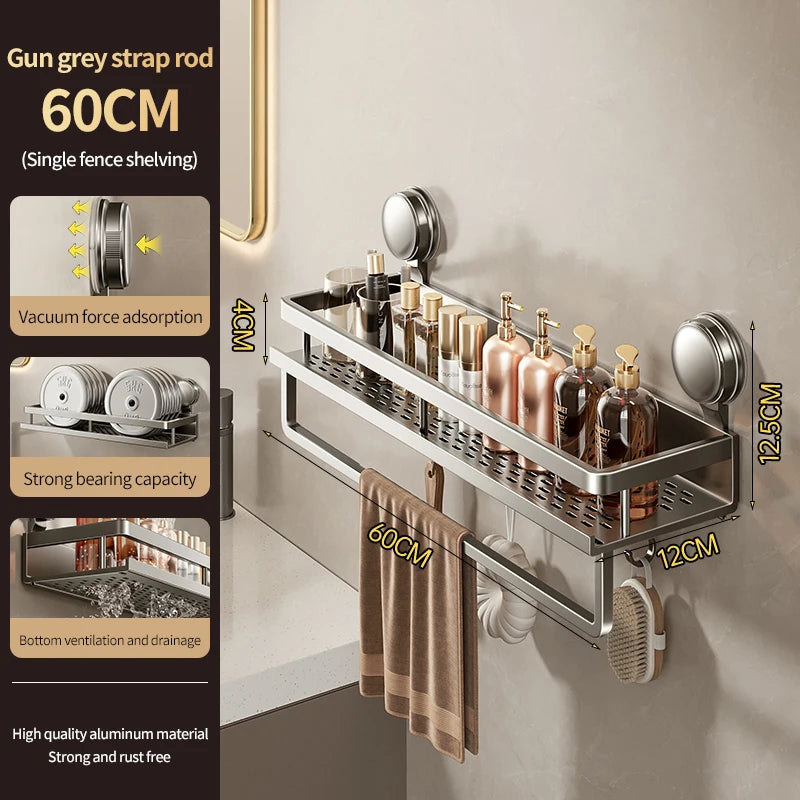 Bathroom,Suction Cup Storage Rack, Non Perforated Toilet, Washbasin, Washbasin, Wall Storage Rack