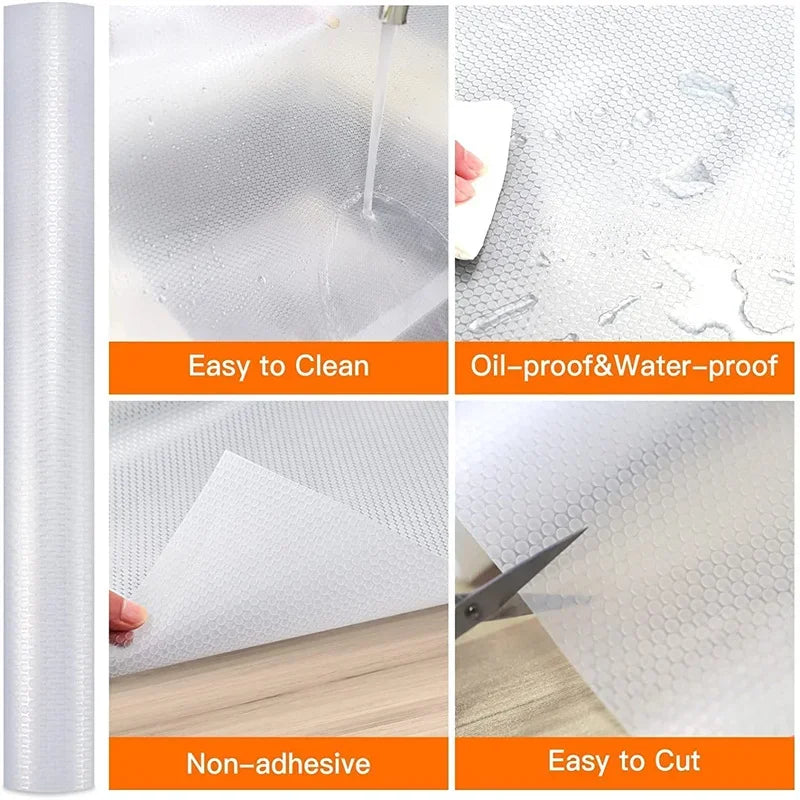 30/45/50/60*150CM Drawer Mat Shelf Cover Liners Non Slip Waterproof Closet Placemat Table Pad Paper Cabinet Mat Oil-proof Liners