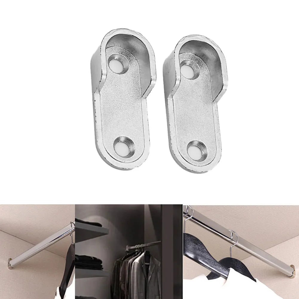 2/4/8pcs Wardrobe Clothes Tube Support Closet Rod Pole End Bracket Thickening Holder 47*19*2mm Closet Brackets