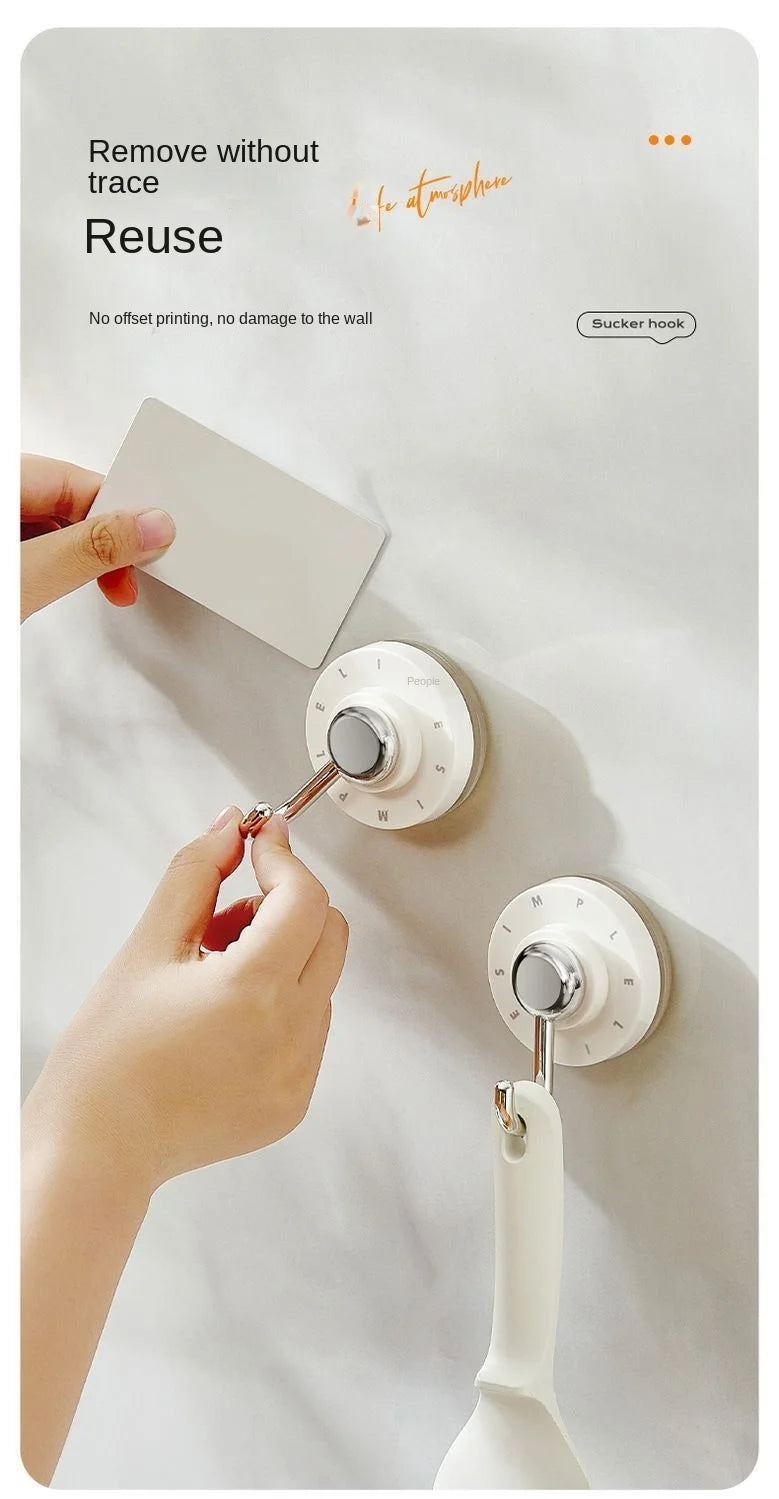 Bathroom Accessories Waterproof Rotating Suction Hooks for Bathroom Kitchen Strong Adhesive Wall Organize