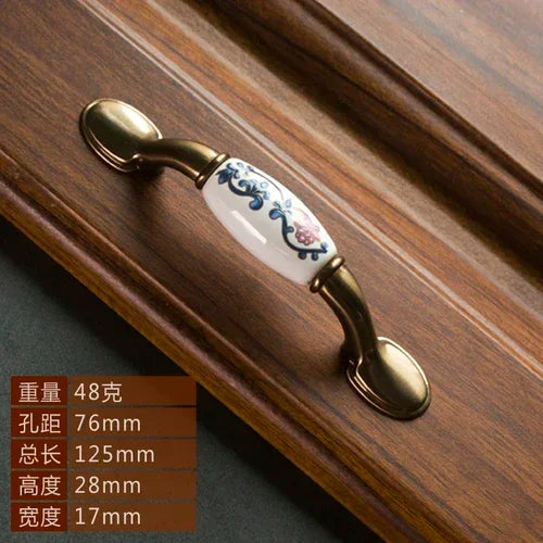 ceramic handle American retro cabinet door modern minimalist European style drawer cabinet wardrobe cabinet handle